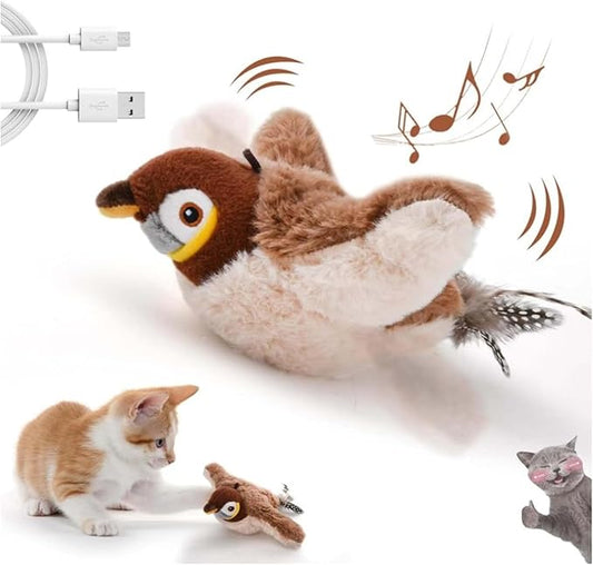 Flapping Bird Cat Toy, Cat Toys for Bored Indoor Adult Cats (No Flying) - Interactive Automatic Cat Toy with Chirping & Flapping Wings, Catnip Toy for Cats, Juguetes para Gatos