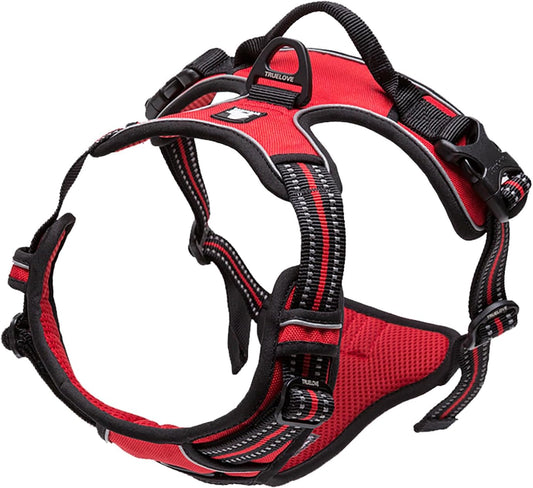 TRUE LOVE Adjustable No-Pull Dog Harness Reflective Pup Vest Harnesses Comfortable Control Brilliant Colors Truelove TLH5651(Red,XS)