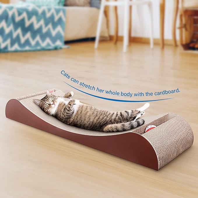 FluffyDream Cat Scratcher Cardboard Lounge Bed, Cat Scratching Pad, Pet Lounger (Lounge Bed)