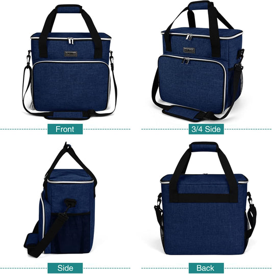 BAGLHER Dog Travel Bag, Pet Travel Bag (ALL Pet Travel Supplies), With 2 Pet Food Containers and 2 Collapsible Silicone Bowls; Essential Kits for Pet Travel Dark Blue