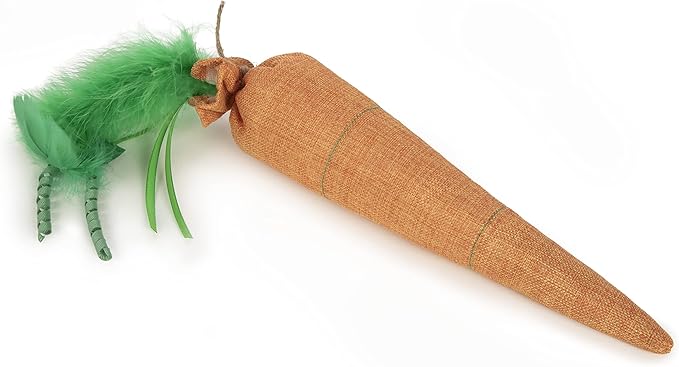 SmartyKat Kolossal Karrot Crinkle Kicker Catnip Cat Toy - Orange, Jumbo