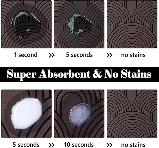 Dog Food Mats for Floors Absorbent, Pet Cat Food Mat - Quick Dry Dog Bowl Mats for Food and Water, Eco-Friendly Boho Pet Supplies