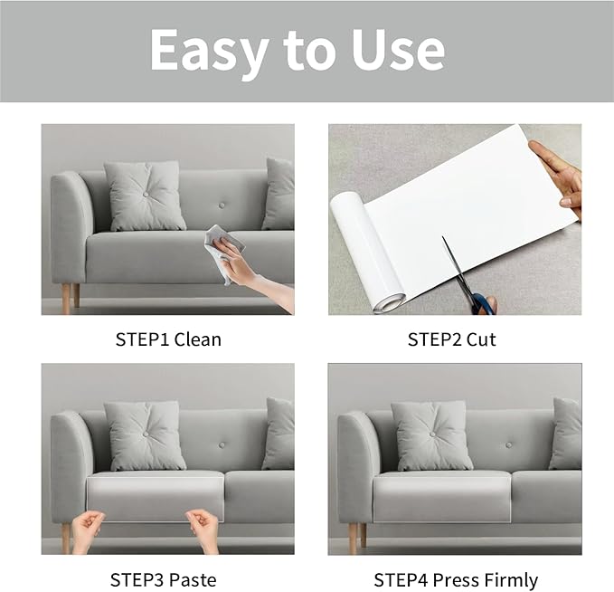 Anti Cat Scratch Furniture Protector, 12" × 197" Couch Protector from Cat Claws, Door Protector from Dog Scratching, Transparent Self-Adhesive for Furniture, Doors, Walls, Great for Sofas and Chairs