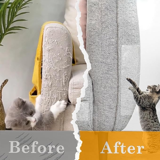 Anti Cat Scratch Furniture Protector, 118" x 12", Single Side Couch FurnitureProtector for Cats, 30 Twist Pins +1 Scraper