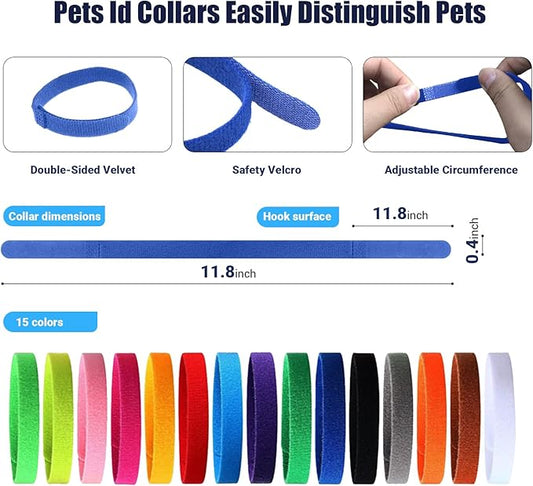 Puppy Kitten Whelping Kit, Newborn Dogs Cats Pet Whelping Kit with 6P Record Keeping Charts, 15P Pet ID Collars, 1P Aspirator Bulb, 15P Umbilical Cord Clip, 1P Hemostatic Forcep