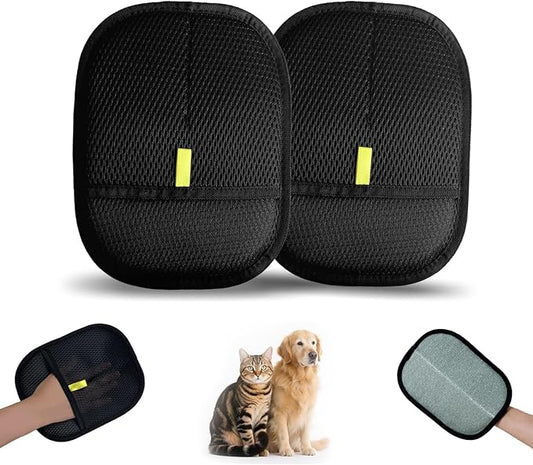 Pet Hair Remover Glove, Electrostatic Pet Hair Remover Glove, Cat & Dog Grooming Glove, Upgraded Fur Removal Tool for Furniture, Carpet, Couch, Car Seat (2pcs)