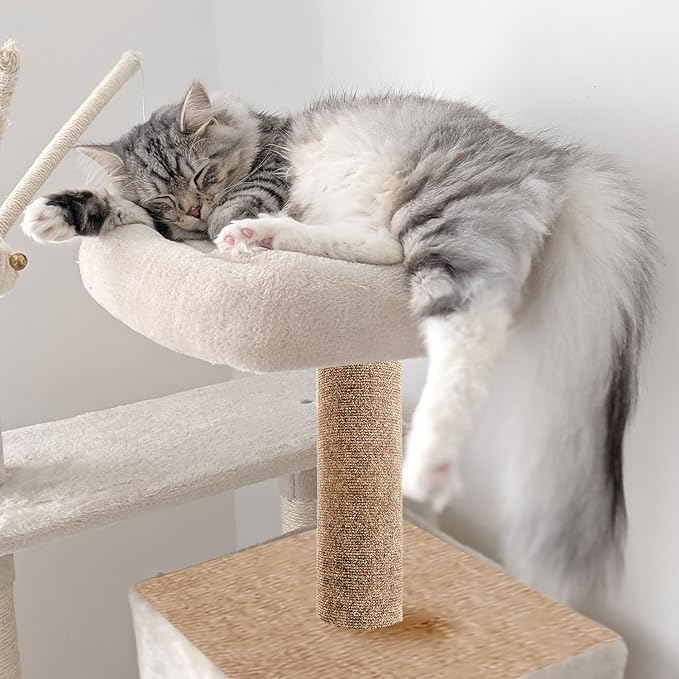 Cat Scratch Couch Furniture Protector, Adhesive Cat Scratch Pad Deterrent for Furniture, DIY Climbing Scratcher for Indoor Cats (Khaki, 39.3x15.8 in)