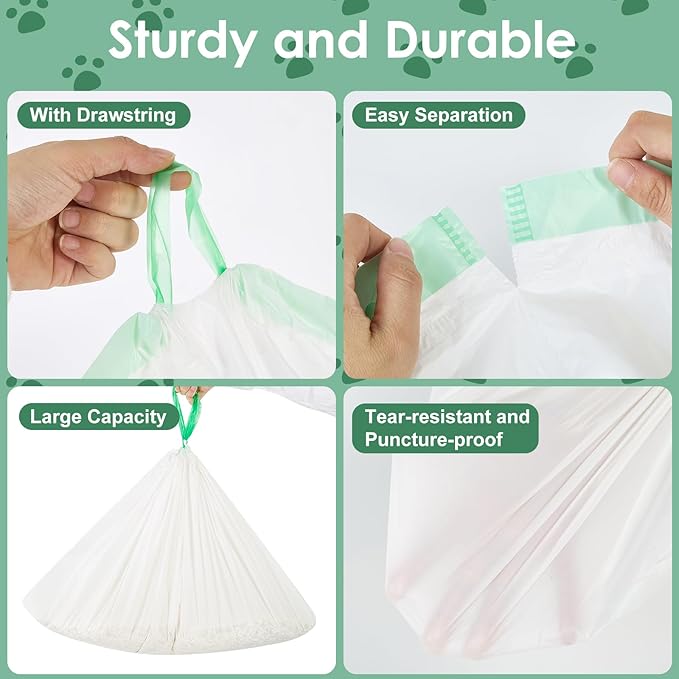 60 Count 36"x18" Large Litter Box Liners,XL Jumbo Drawstring Extra Thick Cat Litter Bags,Extra Durable Cat Litter Bags for Pet Supplies