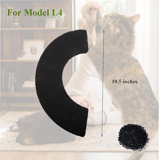 6 Pack Carbon Filters Compatible with Model LR 4, Cat Litter Box Filters Replacement to Absorb Odors from Pets, Keep Your Home Clean and Fresh