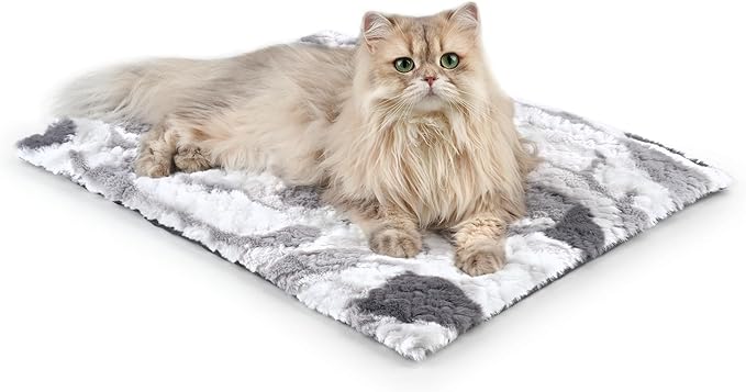 Self Warming Cat Bed, 24" x 18" Ultra Soft Cat Dog Pet Heating Pad for Indoor Outdoor, Non-Slip Heated Dog Mat Thermal Blanket