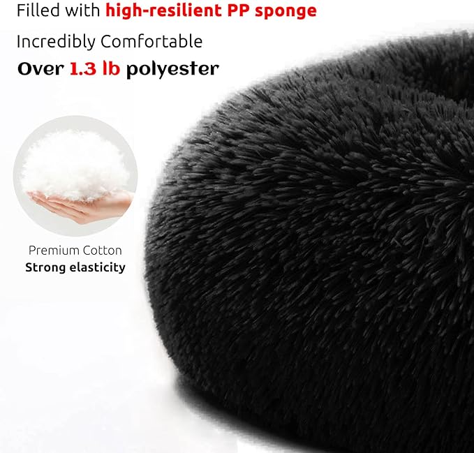 HachiKitty Dog Sofa Bed Cover, Plush Couch Protector, Washable Pet Mat (Large Black)