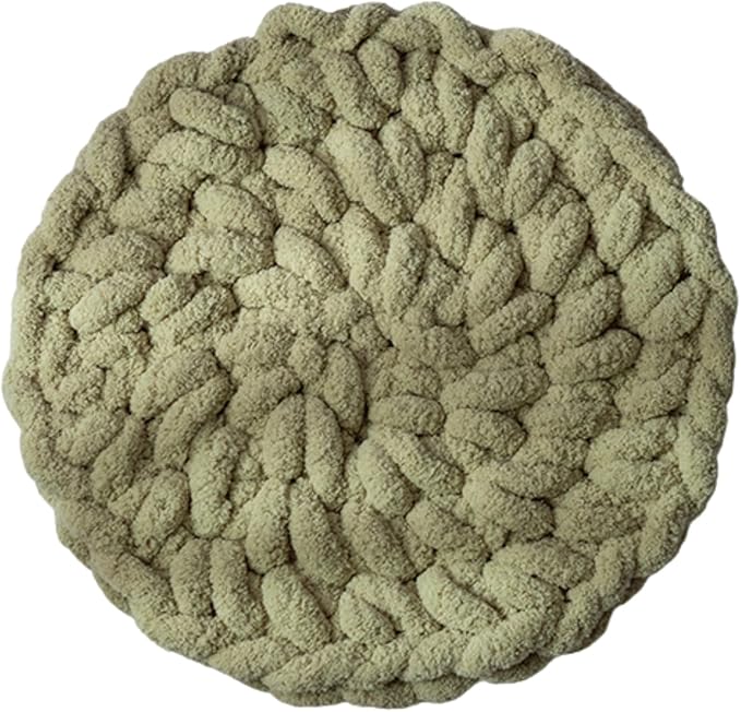 Cat Knitted Bed Mat, Extra-Soft Washable Warm Round Pads Cushions for Indoor Kittens, Cat Trees Towers, Perfect for Kneading and Sleeping (Green,Large)
