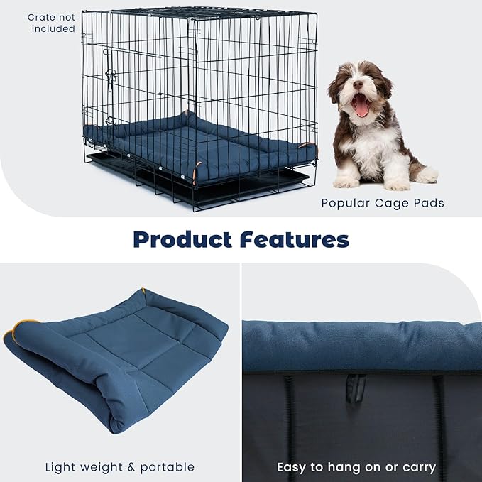 Miguel Oxford 900D Outdoor Waterproof Dog Bed for Metal Dog Crates Water-Resistant All Weather Pet Mat Durable Easy Wipe Clean Travel Indoor Outdoor Puppy Cat Crate Bed 40inch, Dark Blue