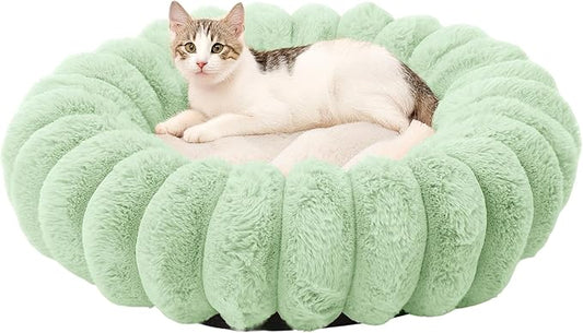 Cat Bed for Indoor Cats Fluffy Cat Sofa Recliner with Removable Washable Cover Cute Pet Lounge Suitable for Puppy Kitten