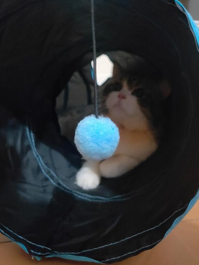 Collapsible Cat Tunnel Threeway Folding Large Cat Tube with Game Ball,Y-Shaped Game Tunnel Toy,Interactive Toy Maze House4-Channel Durable Pet Play Tube for Indoor Cats