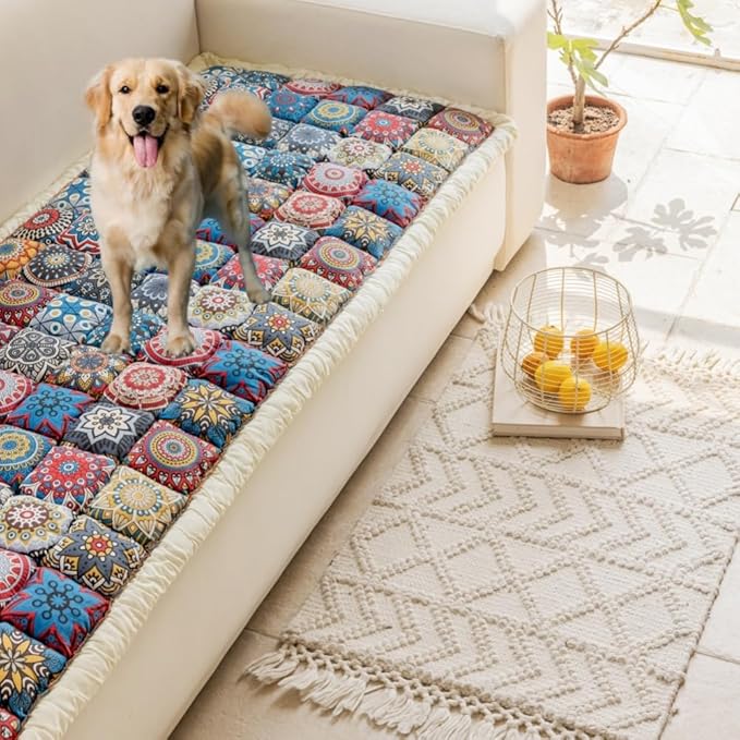 Washable Pet Bed Couch Cover, Funny Cat Mat, Anti-Slip Dog Bed, Pet Friendly Sofa Cover for Large Dogs (Phantom Blue, 70x180 cm/28 * 71in)