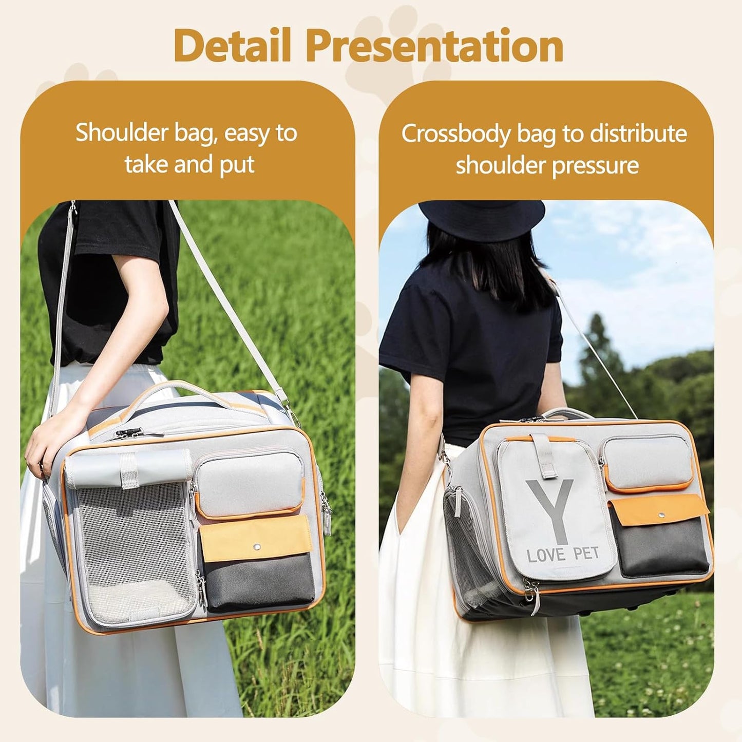 Dog Backpack, Pet Backpack with Upgrade Waist Cushion Design to Better Fit The Waist, Ventilated Soft Cat Backpack for Travel, Hiking, Camping(White)