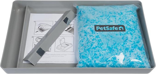Official PetSafe ScoopFree Crystal Reusable Tray for Cat Litter Boxes - Includes 4.3 lb of Premium Blue Non Clumping Crystal Litter - Compatible with All PetSafe ScoopFree Automatic Litter Boxes