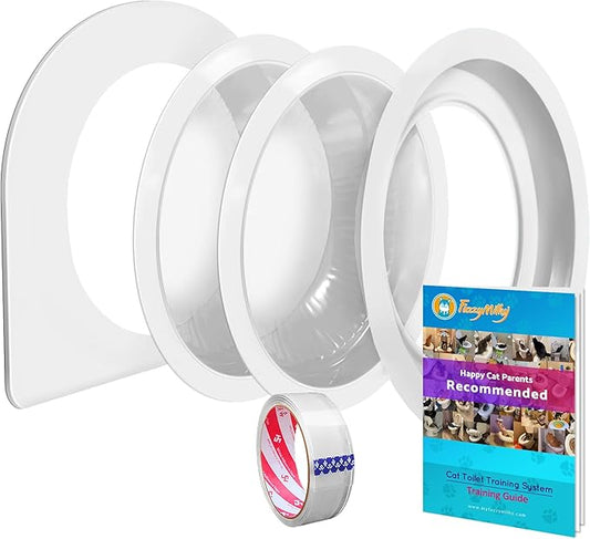 Cat Toilet Training Kit 2022 - Teach Cat to Use Toilet Cat Toilet Training Kit (One Pack + Extra Training Pan), White (CTS-FMC4(2TP))