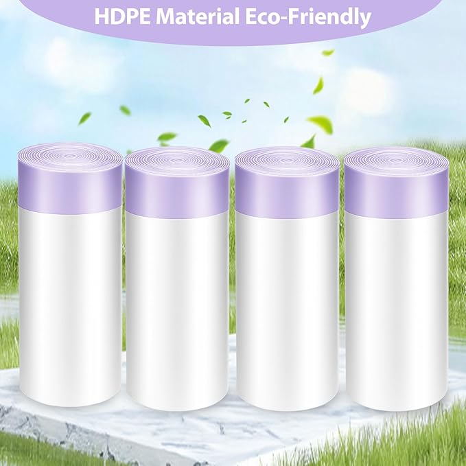 60 Pack Drawstring Cat Litter Box Liners 26" x 16" Heavy Duty Litter Pan Liner Bags with Drawstring Automatic Cat Litter Box Bags Compatible with Litter Robot 3/4