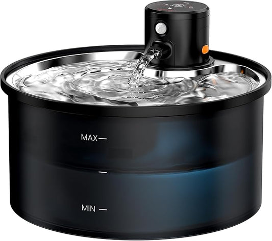 Wireless Cat Water Fountain Cordless: Battery Operated Cat Fountain - 108oz/3.2L Automatic Pet Water Dispenser Rechargeable Drinking Fountains for Cats Indoor with Motion Sensor Multiple Cats and Dogs