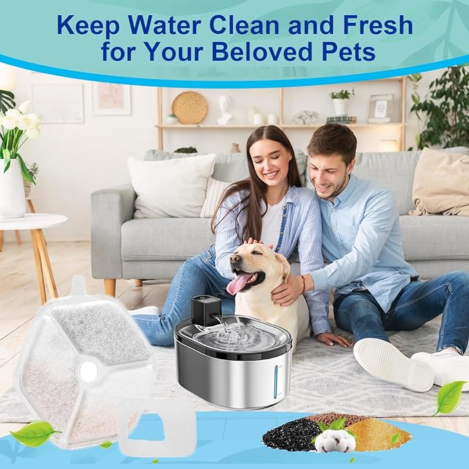 Cat Water Fountain Filter,Cat Fountain Filters Replacement for 152oz/4.5L Wireless Battery Operated Pet Water Fountain,9 Set Pet Fountain Filter Replacement