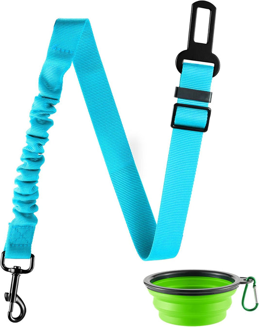 LivTee Dog Seat Belt for Car, Retractable Pet Safety Harness, Adjustable Nylon Dog Seatbelt Leash, Comfortable Dog Accessories for Vehicles (Teal-1PCS)