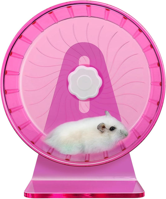 Hamster Wheel,Silent Wheel,Super Silent Hamster Exercise Wheels,Silent Hamster Wheel,Adjustable Stand Hamsters Exercise Wheels,Quiet Rat Wheel (Φ 5.5 inch, Pink)