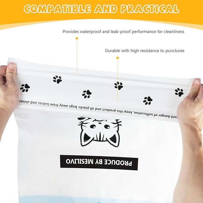 80 Count Ultra-Strong 2mil Thick Cat Litter Bags Liners, Compatible with Litter-Robot 3 and 4 Automatic Cat Litter Box Bags, Tear-free Leak-proof 24" x 29"