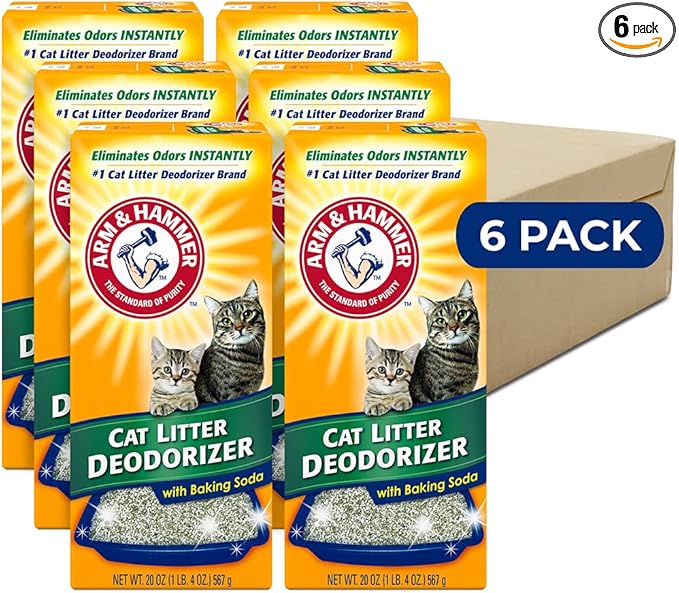 ARM & HAMMER Cat Litter Deodorizer Double Duty, 20 oz, 6 Pack