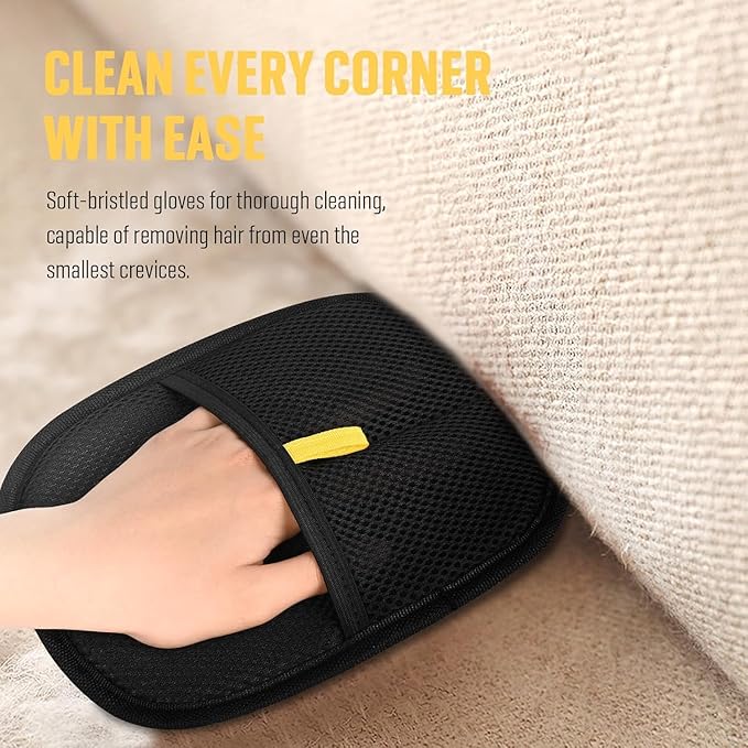 2025 New Pet Hair RemovalGlove,Upgraded Animal Fur Removal Tool,Yomi Pet Hair Remover Glove, Washable Reusable Double Sided Static Pet Hair Removal Glove forCouch,Furniture,Carpet,CarSeat. (2pcs)