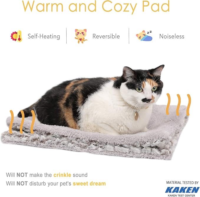 Self Heating Cat Pad Self Warming Bed 27.5" x 18.5" Thermal Cat Mat Extra Warm Pet Mat for Outdoor and Indoor Large Kittens Small Puppy Pets