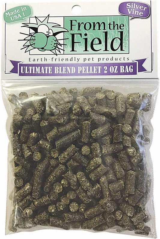 from The Field | No Mess Catnip Pellets | 2 Oz Bag | Compressed, Potent USA-Grown Catnip & Silver Vine | Resealable Bag | Safe for Play & Nibbling | Long-Lasting, Eco-Friendly Cat Treat