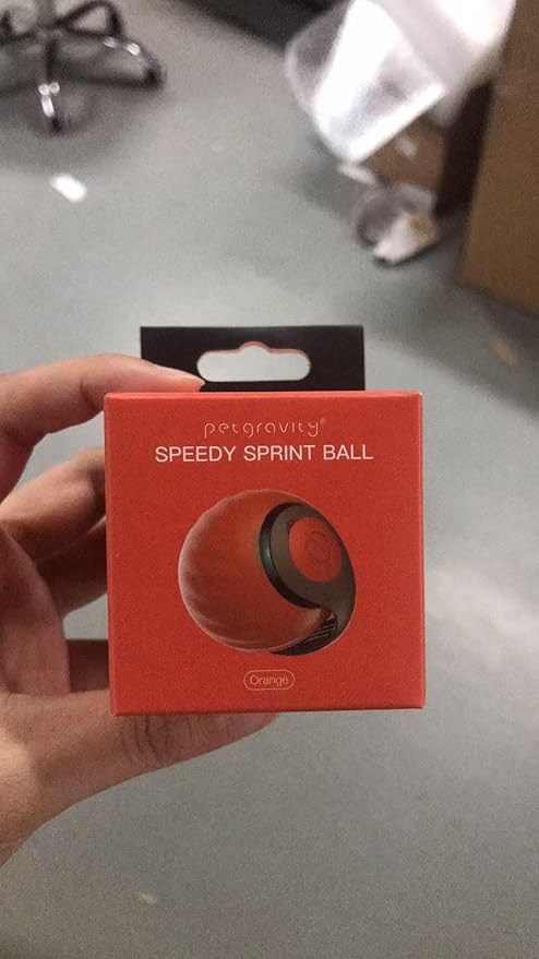 Interactive Cat Toys for Indoor Cats, Rechargeable Moving Cat Ball with Feather Tail, 2 Speeds Automatic Kitten Toys for Bored Indoor Cats,Motion Activated Rolling Ball Toys (Orange)