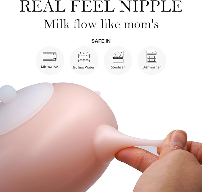 Doggiema puppy's feeders Nipple Feeder Puppy Feeding Milk replacer Nursing Station puppy's Bottles Dongdong pet (Pink, M Size Bowl (Small/Medium Puppy)