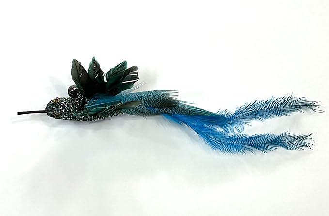 Interactive Cat Teaser Wand with Feather Attachments, Multi-Color Toys, 8 Piece Set