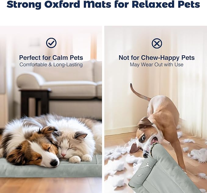 Miguel Oxford Ripstop Outdoor Waterproof Dog Bed for Metal Dog Crates Water-Resistant All Weather Pet Mat Durable Easy Wipe Clean Travel Indoor Outdoor Puppy Cat Crate Bed 40inch, Grey