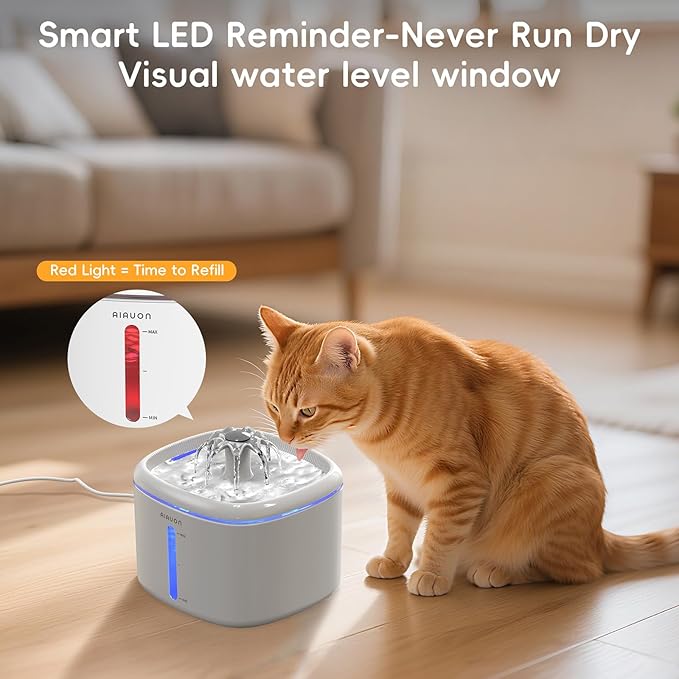Cat Water Fountain，2.5L/85oz Pet Cat Fountain – Ultra Quiet Upgraded Automatic Pet Water Dispenser with 3 Replaceable Filters, Indoor Cat & Dog Drinking Bowl (W01 Pro)-1