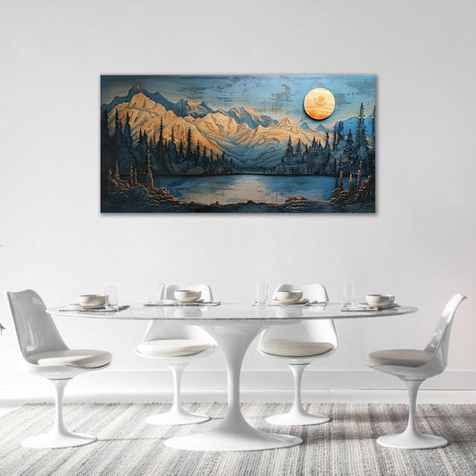 Extra Large Wall Art Mountain Forest Canvas Living Room Cabin Country Pictures Framed Prints Oversize Wall Decor Big Painting Artwork for Bedroom Dining Office Home 60"x30"