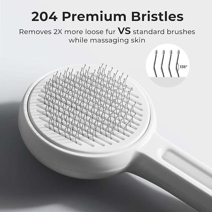 Self Cleaning Slicker Cat Brush - Skin Friendly Shedding Grooming Tool for Dogs & Cats, Pet Supplies Accessories, Deshedding Comb for Short Long Haired Kittens, Massage Function to Removes Loose Fur