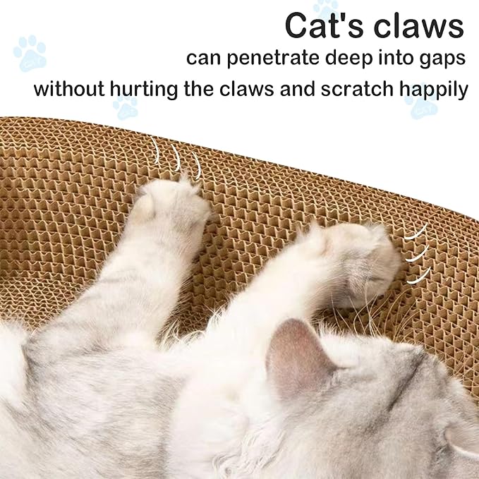 Cat Scratcher, 17.7x17.7 inches Cardboard Cat Scratchers for Indoor Cats, Large Cat Scratching Board, Round Bowl Cat Scratch Pad Bed with Catnip