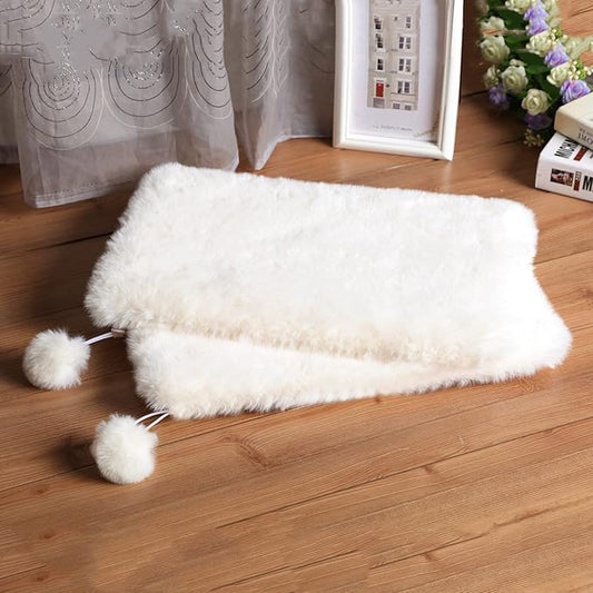 SHENGOCASE 2-Pack 16" x 23.6" Faux Rabbit Fur Cat Dog Bed Cushion, Soft and Non-Shedding
