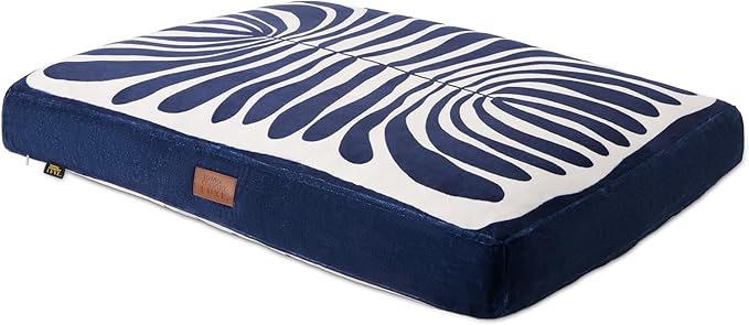 TOWN & COUNTRY LUXE CuddleTown Matisse Everwash® Pillow Pet Bed, Water Repellent Floor Pillow, Machine Washable Cover, Soft & Calming, Navy Blue, Medium 36"x28"x4"