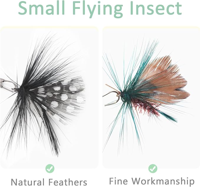 SONGWAY Cat Toy Wand Replacement - 10 Pieces Insect Butterfly Cat Toys, Cat Feather Toy Refills, Cat Teaser Wand Attachments, Interactive Cat Toys for Indoor Cats