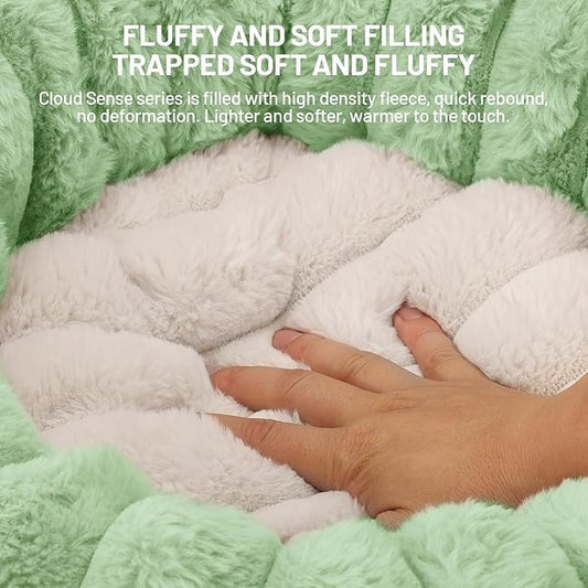 Cat Bed for Indoor Cats Fluffy Cat Sofa Recliner with Removable Washable Cover Cute Pet Lounge Suitable for Puppy Kitten