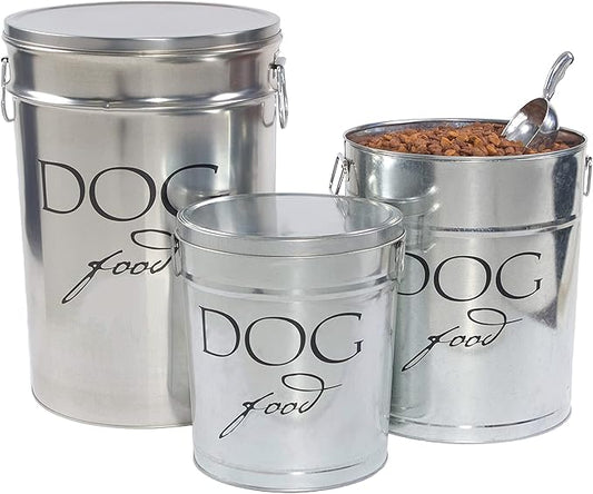Harry Barker Pet Food Storage Collection, Classic Silver Food Storage - Large