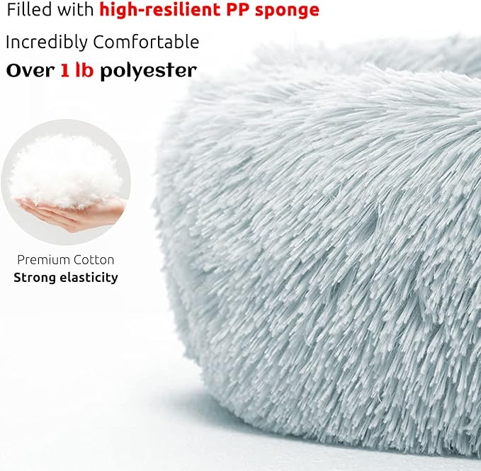 HACHIKITTY Calming Pet Sofa Bed Mat, Washable Plush Couch Cover for Dogs & Cats, Furniture Protector with Anti-Slip Bottom (30"x 27"x 6", Gray)