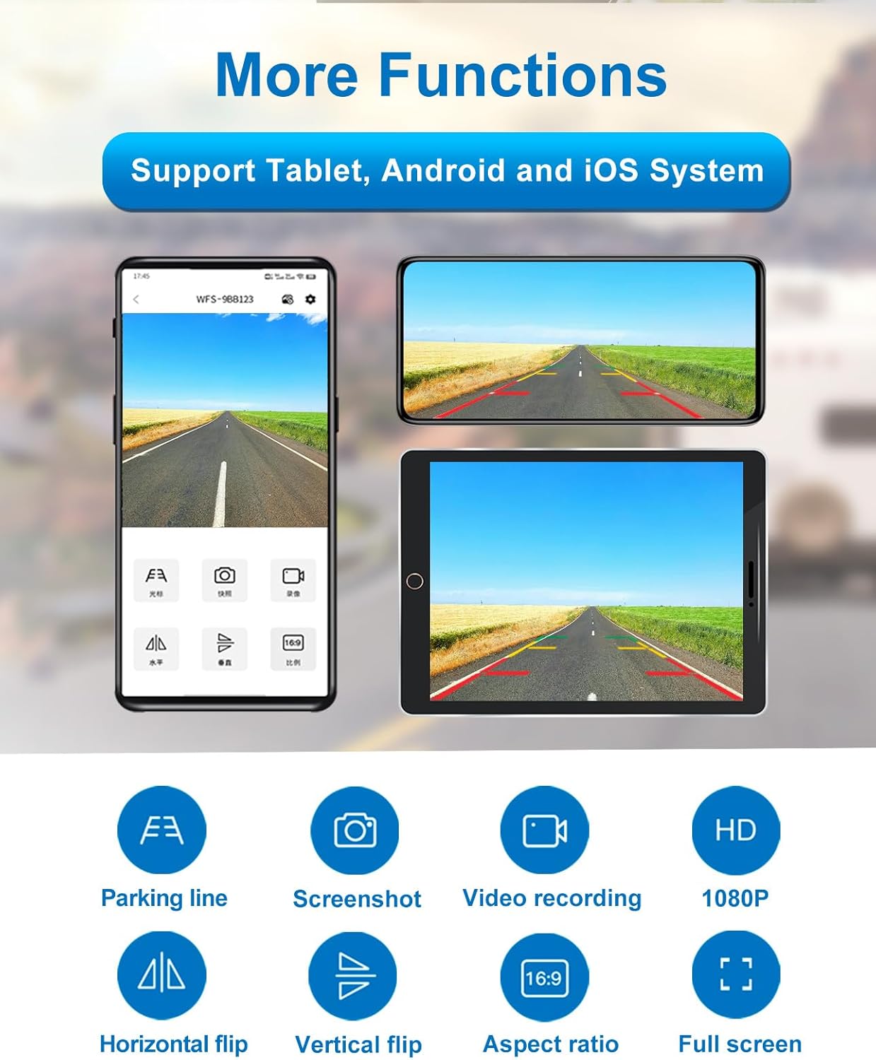 1080P Magnetic Wireless Backup Camera, WiFi Hitch Camera with Long-Lasting Battery,Night Vision,IP69K, Easy Installation for RVs, Trucks, Trailers, Compatible with iPhone,iPad, Android Devices