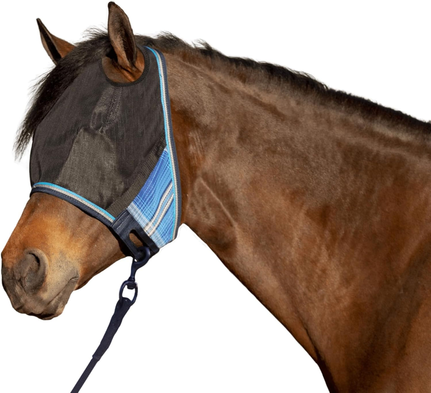 Kensington 90% UV Fly Mask CatchMask UViator - Without Ears & Forelock Freedom Web Trim Size: Medium Color: 181 - Kentucky Blue