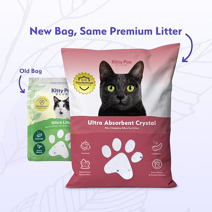 Kitty Poo Club Leakproof Disposable 2-Pack Cat Litter Box with 2 Bags Silica Litter | Superior Odor Control & Recyclable Design | Perfect for Travel, Multi-Cat Homes & Daily Use